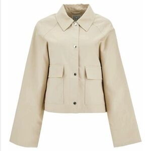 Toteme Cropped Beige Cotton Utility Jacket Size XS 32